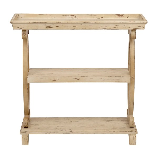 Mellie Distressed White Console Table Kirklands