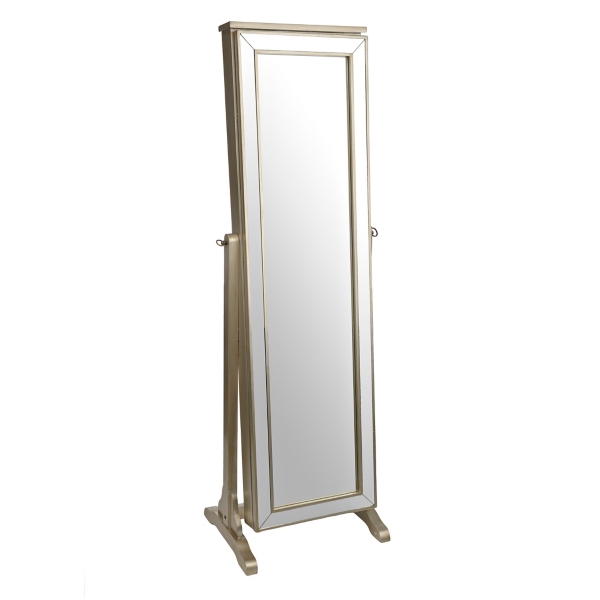 Silver Mirrored Jewelry Armoire almoire