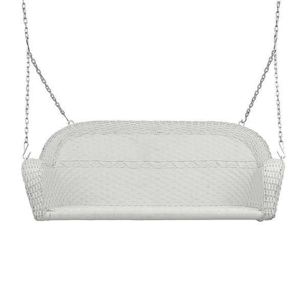 Savannah White Wicker Porch Swing Kirklands