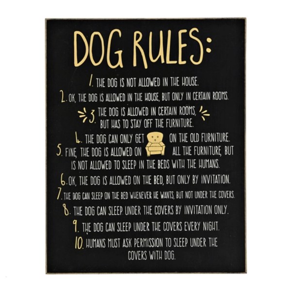 Dog Rules Wooden Plaque Kirklands