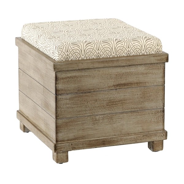 Taupe & Cream Reversible Tabletop Storage Ottoman Kirklands