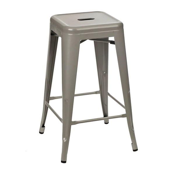 Silver Metal Industrial Bar Stool Kirklands