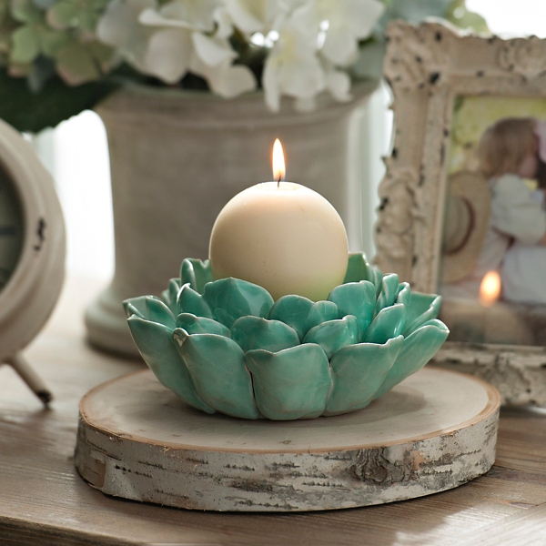 Blue Lotus Flower Candle Holder Kirklands