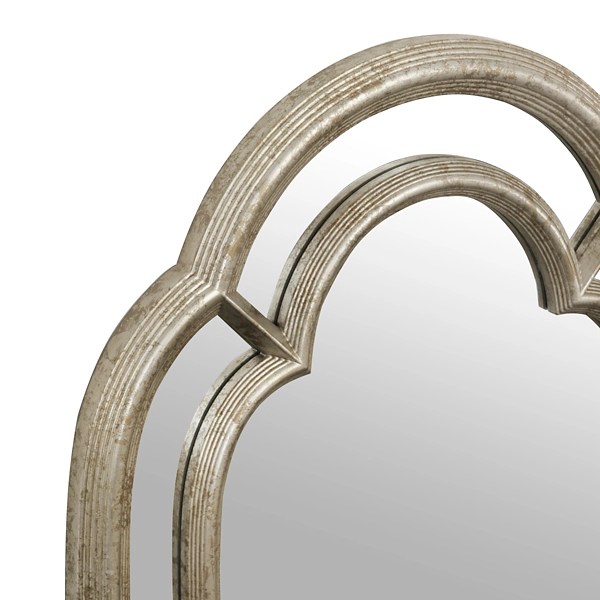 Antique Silver Oval Inlay Mirror Kirklands