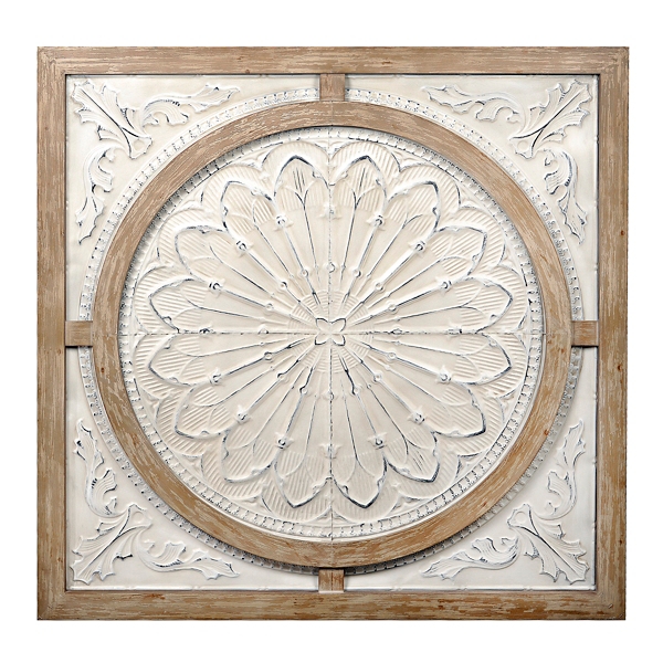 Cream Metal and Wood Medallion Wall Plaque Kirklands