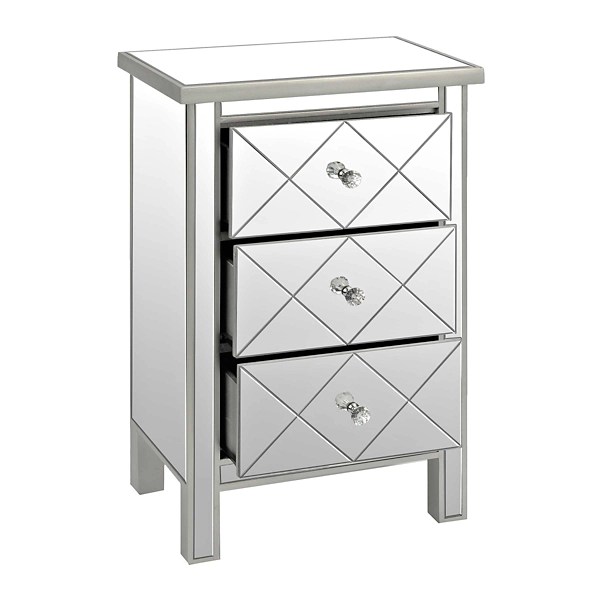Diamond 3Drawer Mirrored Chest Kirklands