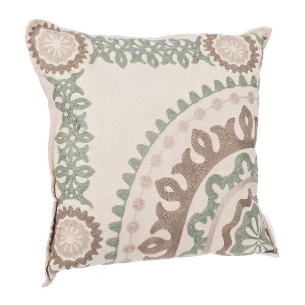 Blue Stone Medallion Embroidered Pillow Kirklands