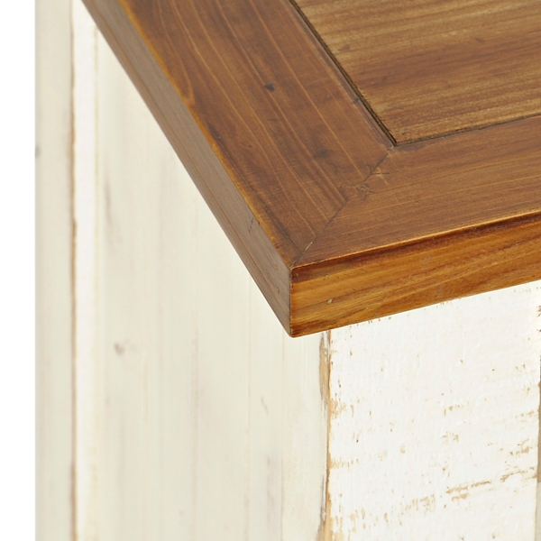 Farmhouse White Sliding Storage Bench Kirklands