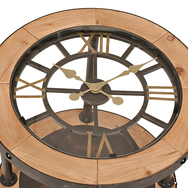 Industrial Clock Side Table Kirklands