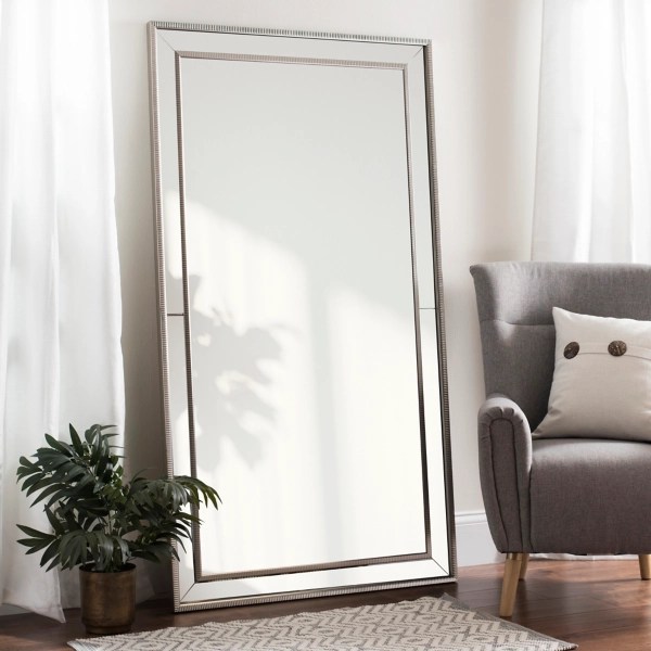 Large Silver Luxe Leaner Mirror Kirklands