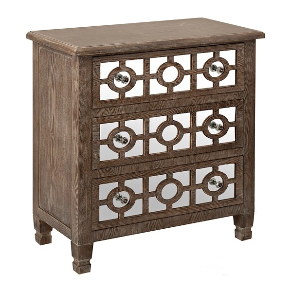 Darkwash Amelia Mirrored 3Drawer Chest Kirklands