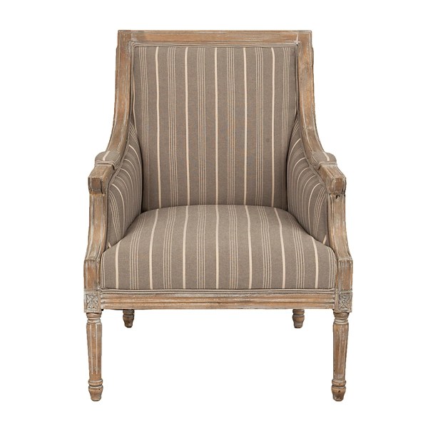 McKenna Taupe Stripe Accent Chair Kirklands