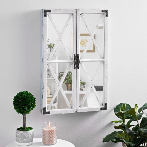 White Shutter Barn Door Decorative Mirror Kirklands