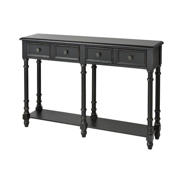 Black Sofa Tables With Drawers Baci Living Room