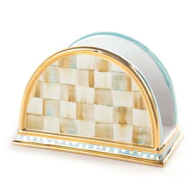 MacKenzieChilds Parchment Check Napkin Holder