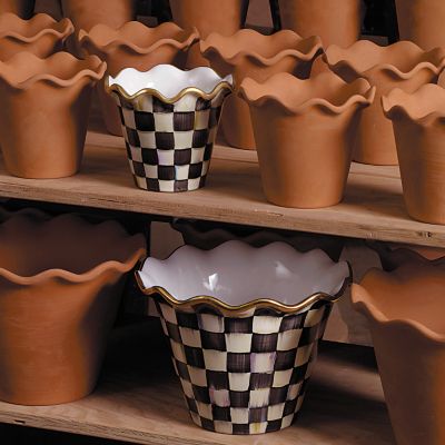 MacKenzieChilds 4" Courtly Check Flower Pot
