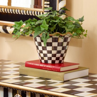 MacKenzieChilds 8" Courtly Check Flower Pot