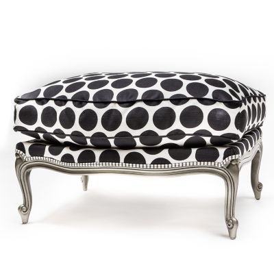 MacKenzieChilds Spot On Ottoman Black