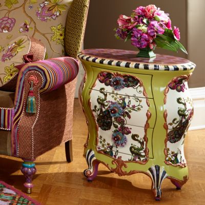 MacKenzieChilds Peacock Accent Chest