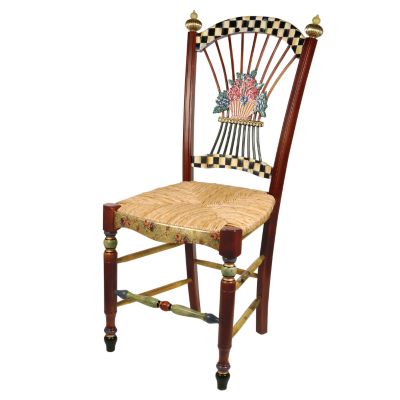 MacKenzieChilds Dark Flower Basket Side Chair