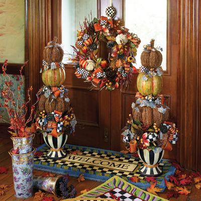 MacKenzieChilds Flower Market Galvanized Flower Buckets, Set of 3