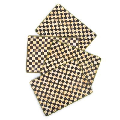 MacKenzieChilds Courtly Check Cork Back Placemats Set of 4