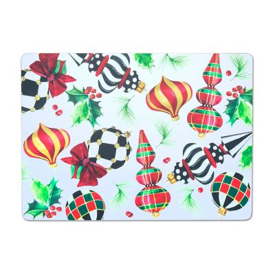 MacKenzieChilds Deck the Halls Cork Back Placemats, Set of 4