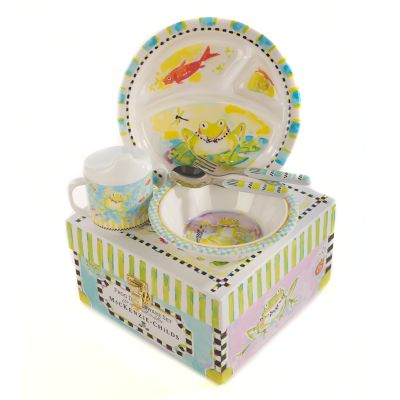 MacKenzieChilds Toddler's Dinnerware Set Frog