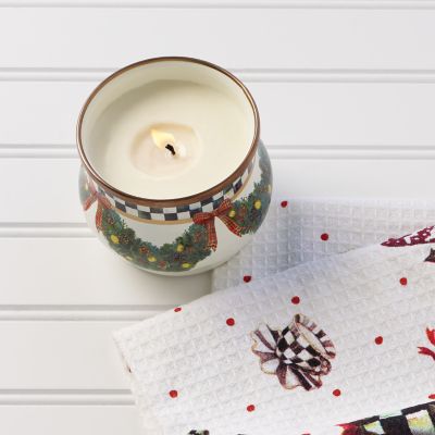 MacKenzieChilds Evergreen Enamel Winter Candle