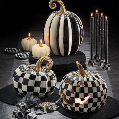 MacKenzieChilds Sparkle Dinner Candles Black Set of 2