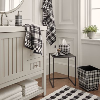 MacKenzieChilds Texture Check Basic Bath Rug Black and White
