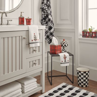 MacKenzieChilds Texture Check Basic Bath Rug Black and White