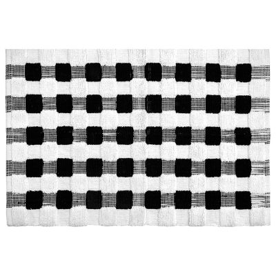 MacKenzieChilds Texture Check Basic Bath Rug Black and White