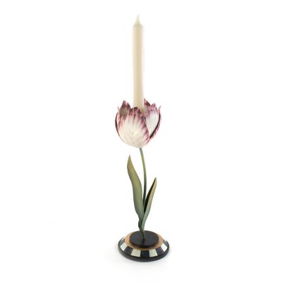 MacKenzieChilds Tulip Candle Holder Pink & Ivory Small