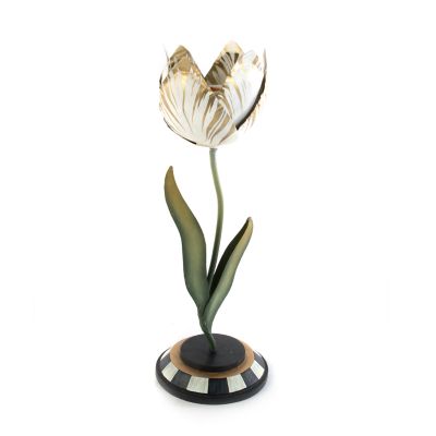 MacKenzieChilds Tulip Candle Holder Gold & Ivory Small