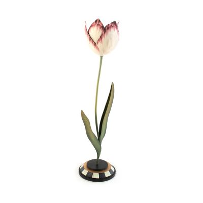 MacKenzieChilds Tulip Candle Holder Pink & Ivory Large