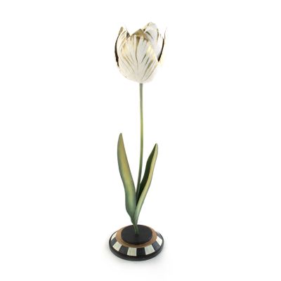 MacKenzieChilds Tulip Candle Holder Gold & Ivory Large