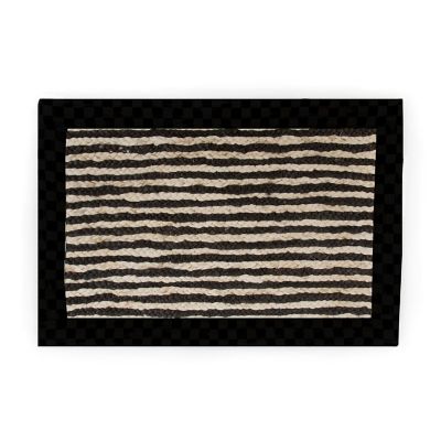 MacKenzieChilds Black Braided Stripe Jute Rug 2' x 3'