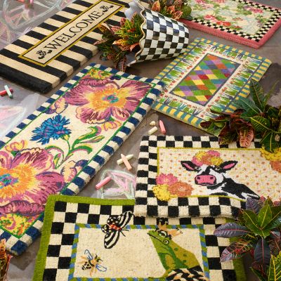 MacKenzieChilds Awning Stripe Double Door Mat