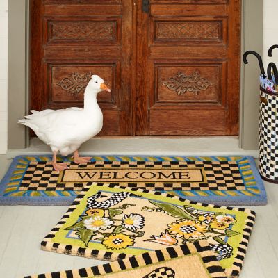 MacKenzieChilds Periwinkle Double Door Entrance Mat