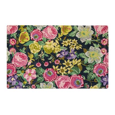 MacKenzieChilds Midnight Floral Rug 5' x 8'
