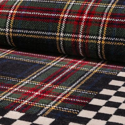MacKenzieChilds Black Stewart Tartan Rug 2'3" x 3'9"