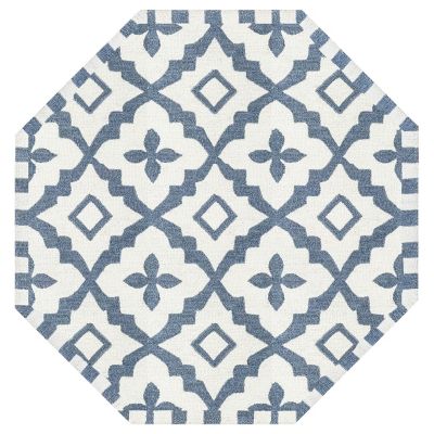 MacKenzieChilds Quattro Rug 6' Octagon Sterling