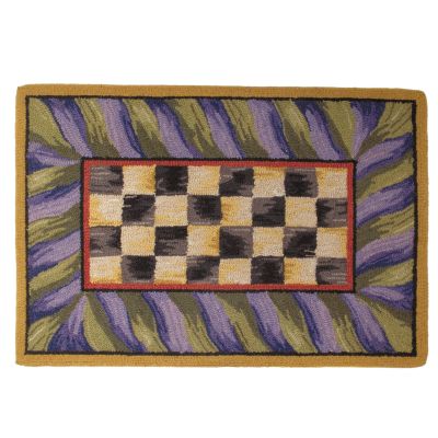 MacKenzieChilds Courtly Check Purple & Green 2' x 3' Rug