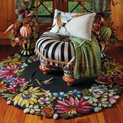 MacKenzieChilds Butterfly Garden Rug 6' Round