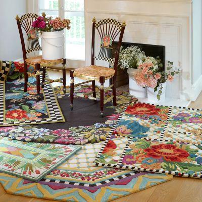 MacKenzieChilds Butterfly Garden Rug 6' Round