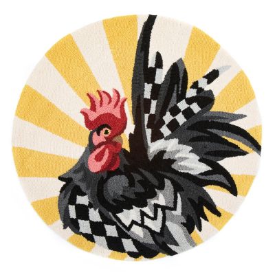 MacKenzieChilds Sunrise Rooster Rug 3' Round