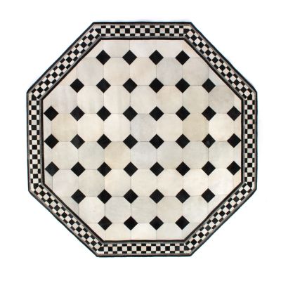 MacKenzieChilds Westminster Hair on Hide Rug 6' Octagon White