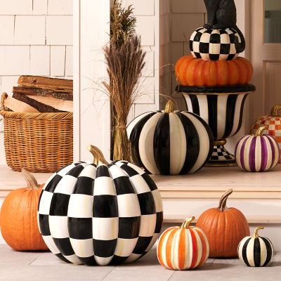 MacKenzieChilds Courtly Check Outdoor Pumpkin
