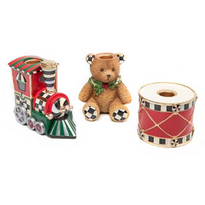 MacKenzieChilds Toyland Candle Holders Set of 3